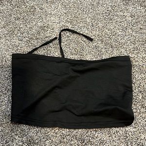 Shein curve strappy bandeau top black